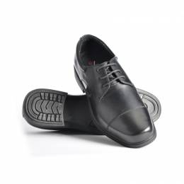 black leather office dress safety shoes for men