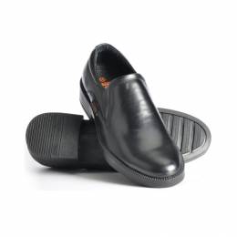 latest style black leather no lace men office dress safety shoes
